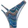imageSHENHE Womens 2 Piece Striped Triangle Bikini Sets High Cut Halter Swimsuit Bathing SuitBlue
