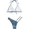 imageSHENHE Womens 2 Piece Striped Triangle Bikini Sets High Cut Halter Swimsuit Bathing SuitBlue