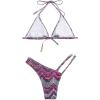 imageSHENHE Womens 2 Piece Striped Triangle Bikini Sets High Cut Halter Swimsuit Bathing SuitPurple