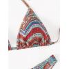 imageSHENHE Womens 2 Piece Striped Triangle Bikini Sets High Cut Halter Swimsuit Bathing SuitRed Blue