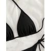 imageSHENHE Womens 2 Piece Swimsuit Solid Color Halter Triangle Tie Side Bikini SetSolid Black