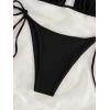 imageSHENHE Womens 2 Piece Swimsuit Solid Color Halter Triangle Tie Side Bikini SetSolid Black