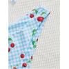 imageSHENHE Womens Floral Bikini Set 2 Piece Criss Cross Tie Back Low Rise Boho SwimsuitsBlue Cherry Gingham