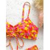 imageSHENHE Womens Floral Bikini Set 2 Piece Criss Cross Tie Back Low Rise Boho SwimsuitsOrange Flower