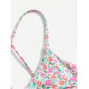 imageSHENHE Womens Floral Bikini Set 2 Piece Criss Cross Tie Back Low Rise Boho SwimsuitsPink Green Multi