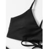imageSHENHE Womens Floral Bikini Set 2 Piece Criss Cross Tie Back Low Rise Boho SwimsuitsSolid Black