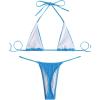 imageSHENHE Womens Halter Micro Triangle Thong Bikini Tie Side 2 Piece Swimsuit Bathing SuitsBlue