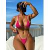 imageSHENHE Womens Halter Micro Triangle Thong Bikini Tie Side 2 Piece Swimsuit Bathing SuitsBright Pink