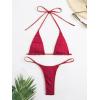imageSHENHE Womens Halter Micro Triangle Thong Bikini Tie Side 2 Piece Swimsuit Bathing SuitsBright Pink
