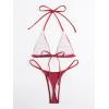 imageSHENHE Womens Halter Micro Triangle Thong Bikini Tie Side 2 Piece Swimsuit Bathing SuitsBright Pink