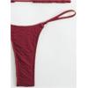 imageSHENHE Womens Halter Micro Triangle Thong Bikini Tie Side 2 Piece Swimsuit Bathing SuitsDeep Red