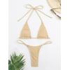 imageSHENHE Womens Halter Micro Triangle Thong Bikini Tie Side 2 Piece Swimsuit Bathing SuitsKhaki
