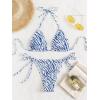 imageSHENHE Womens Halter Tie Side Triangle Bikini Set 2 Piece Bikini Swimsuit Bathing SuitsBlue White