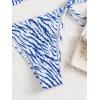 imageSHENHE Womens Halter Tie Side Triangle Bikini Set 2 Piece Bikini Swimsuit Bathing SuitsBlue White