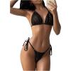 imageSHENHE Womens Halter Tie Side Triangle Bikini Set 2 Piece Bikini Swimsuit Bathing SuitsZebra Print Black