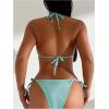 imageSHENHE Womens Metallic Swimsuits 2 Piece Triangle Halter String Bikini Set Rave Bathing SuitsMint Green