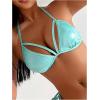 imageSHENHE Womens Metallic Swimsuits 2 Piece Triangle Halter String Bikini Set Rave Bathing SuitsMint Green