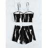 imageSHENHE Womens Tie Dye Tankini Swimsuits High Waisted Tummy Control Bikini SetsBlack