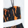 imageSHENHE Womens Tie Dye Tankini Swimsuits High Waisted Tummy Control Bikini SetsBlack and Orange