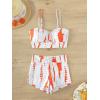 imageSHENHE Womens Tie Dye Tankini Swimsuits High Waisted Tummy Control Bikini SetsOrange