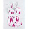 imageSHENHE Womens Tie Dye Tankini Swimsuits High Waisted Tummy Control Bikini SetsPink White