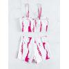 imageSHENHE Womens Tie Dye Tankini Swimsuits High Waisted Tummy Control Bikini SetsPink White