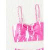 imageSHENHE Womens Tie Dye Tankini Swimsuits High Waisted Tummy Control Bikini SetsPink and White