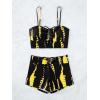 imageSHENHE Womens Tie Dye Tankini Swimsuits High Waisted Tummy Control Bikini SetsYellow Black