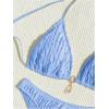 imageSHENHE Womens Two Piece Bikini Set Tie Back Textured Cheeky Halter Swimsuits SwimwearBlue