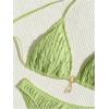 imageSHENHE Womens Two Piece Bikini Set Tie Back Textured Cheeky Halter Swimsuits SwimwearLime Green