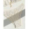 imageSHENHE Womens Two Piece Bikini Set Tie Back Textured Cheeky Halter Swimsuits SwimwearWhite