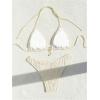imageSHENHE Womens Two Piece Bikini Set Tie Back Textured Cheeky Halter Swimsuits SwimwearWhite