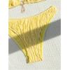 imageSHENHE Womens Two Piece Bikini Set Tie Back Textured Cheeky Halter Swimsuits SwimwearYellow