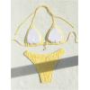 imageSHENHE Womens Two Piece Bikini Set Tie Back Textured Cheeky Halter Swimsuits SwimwearYellow