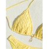 imageSHENHE Womens Two Piece Bikini Set Tie Back Textured Cheeky Halter Swimsuits SwimwearYellow