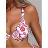 imageSHENHE Womens Underwire Bikini Sets 2 Piece Floral Push Up Bikini and High Cut Thong Cheeky Brazilian SwimsuitWhite and Red