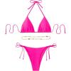 imageSHENHE Womens 2 Piece Sexy Bikini Sets Halter Tie Side Triangle SwimsuitsHot Pink