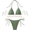 imageSHENHE Womens 2 Piece Sexy Bikini Sets Halter Tie Side Triangle SwimsuitsMatcha Green