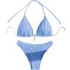 imageSHENHE Womens Two Piece Bikini Set Tie Back Textured Cheeky Halter Swimsuits SwimwearBlue