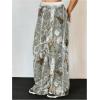 imageSHENHE Girls Camo Pants Wide Leg Loose Pants Elastic Waist Y2k Baggy Pants TrousersOlive Green