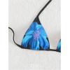 imageSHENHE Womens 2 Piece Floral Bikini Set Triangle Tie Side Halter Swimwear Bathing SuitBlue and Black