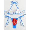 imageSHENHE Womens 2 Piece Floral Bikini Set Triangle Tie Side Halter Swimwear Bathing SuitMulticolor Blue