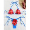 imageSHENHE Womens 2 Piece Floral Bikini Set Triangle Tie Side Halter Swimwear Bathing SuitMulticolor Blue
