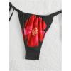 imageSHENHE Womens 2 Piece Floral Bikini Set Triangle Tie Side Halter Swimwear Bathing SuitRed and Black