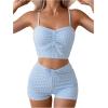 imageSHENHE Womens 2 Piece Tankini Set Striped Print Bow Front High Waist Bathing SuitMulticolor