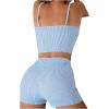 imageSHENHE Womens 2 Piece Tankini Set Striped Print Bow Front High Waist Bathing SuitMulticolor