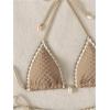 imageSHENHE Womens 2 Piece Triangle Beach Bikini Sets Color Block Halter Swimsuit Bathing SuitKhaki
