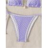 imageSHENHE Womens 2 Piece Triangle Beach Bikini Sets Color Block Halter Swimsuit Bathing SuitMauve Purple