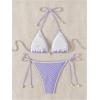 imageSHENHE Womens 2 Piece Triangle Beach Bikini Sets Color Block Halter Swimsuit Bathing SuitMauve Purple