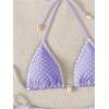 imageSHENHE Womens 2 Piece Triangle Beach Bikini Sets Color Block Halter Swimsuit Bathing SuitMauve Purple